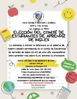 ELAC elections flyer spanish